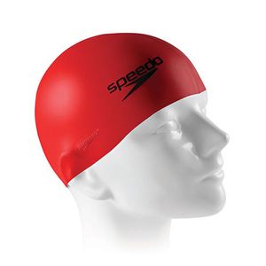 Touca de Natação Flat Cap em Silicone - VERMELHO