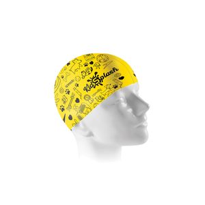 Touca de natação infantil de silicone estampa Pet Kidsplash - AMARELO