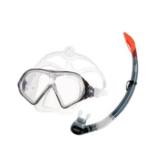 Kit de máscara e snorkel de mergulho Belize adulto - FUME TRANSLUCIDO