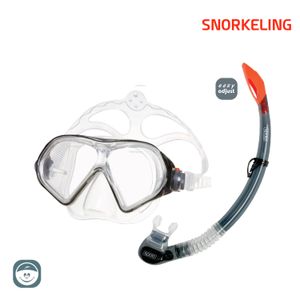 Kit de máscara e snorkel de mergulho Belize adulto - FUME TRANSLUCIDO