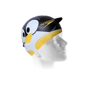 Touca de natação infantil em silicone Pinguim - PRETO