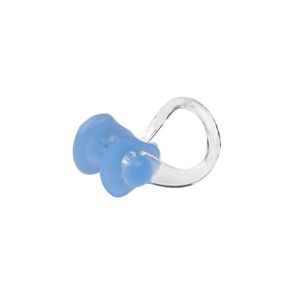 Kit protetor de ouvido e presilha nasal para natação de silicone - AZUL NEON