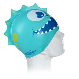 Touca de natação infantil de silicone Dino - Verde
