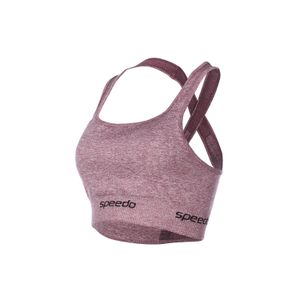 Top duplo de alça cruzada rajado - PÊSSEGO PRETO