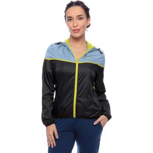 Jaqueta Corta Vento Fluity Feminina - PRETO AZUL CÉU