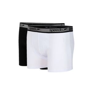 Kit Cuecas Boxer Cotton com 2 Unidades Branco Preto | Speedo