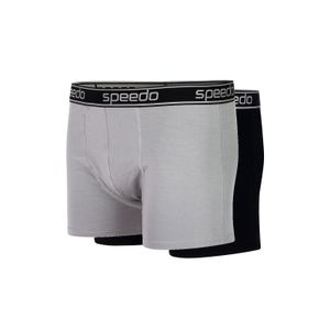 Kit Cuecas Boxer Viscose Premium com 2 Unidades - PRETO MESCLA CINZA