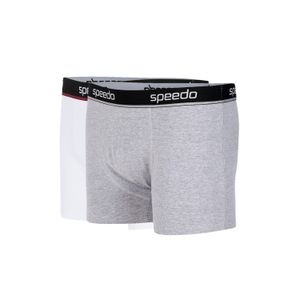 Kit Cuecas Boxer Cotton com 2 Unidades - BRANCO MESCLA CINZA