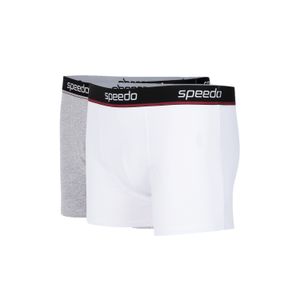 Kit Cuecas Boxer Cotton com 2 Unidades - BRANCO MESCLA CINZA