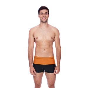 Sunga Boxer Color Block - PRETO TANGERINA