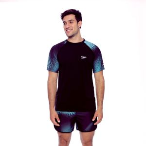 Camiseta Optical Speedo - PRETO ACQUA BLUE