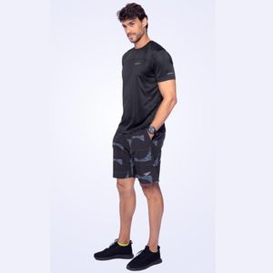 Bermuda Masculina Média Estampada - PRETO