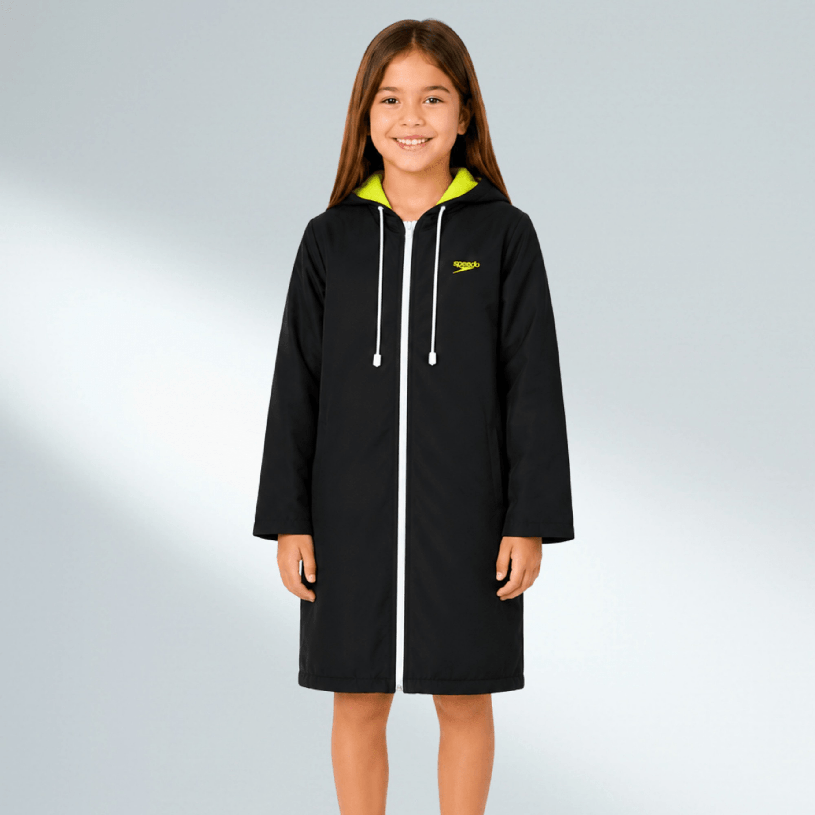 Roupão De Natação Infantil New Malta Speedo - PRETO AMARELO NEON - imagem 1