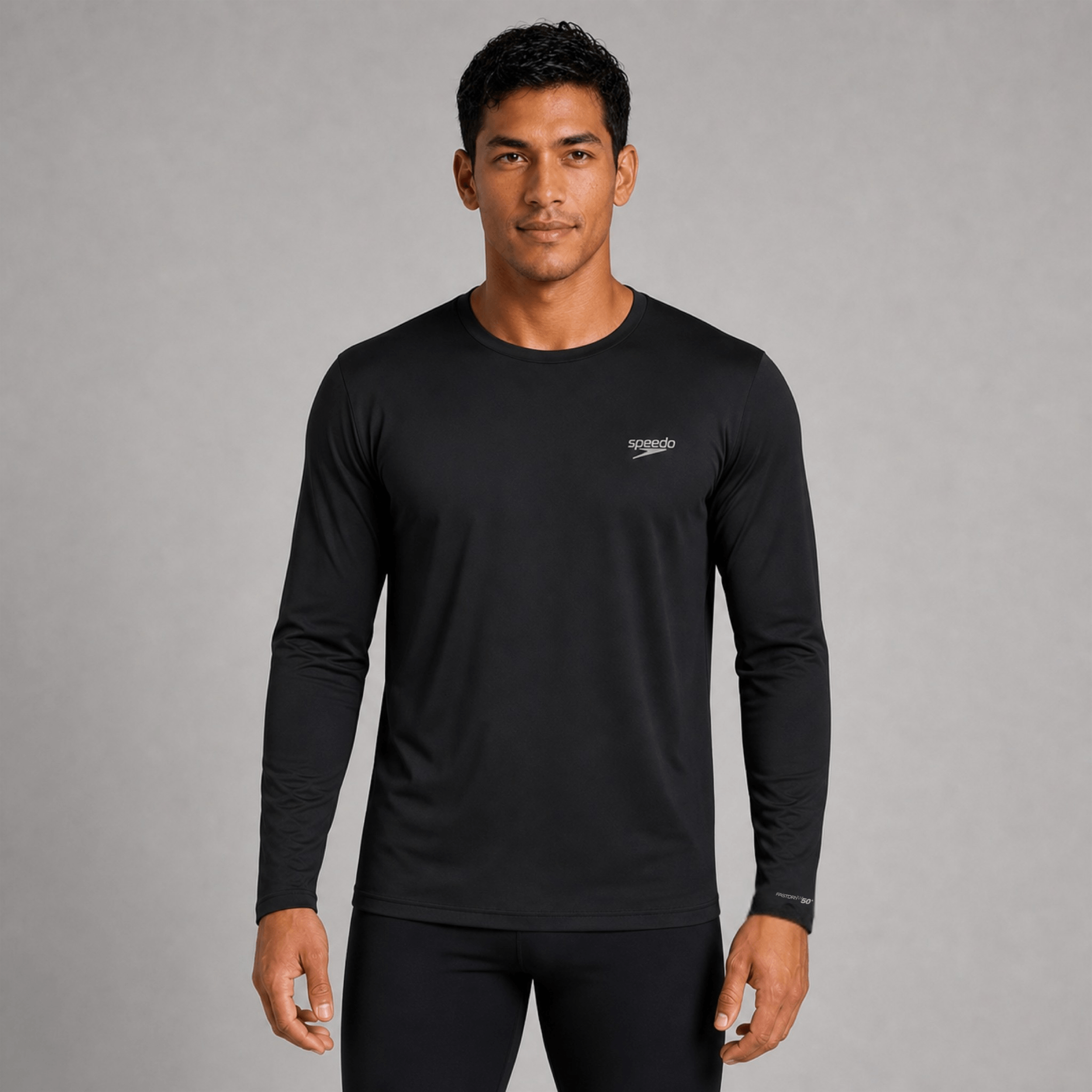 Camiseta Manga Longa proteção UV50 Masculina - PRETO - imagem 1